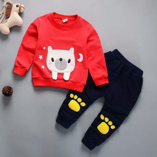 Bộ tay dài đắp gấu cho bé trai cực cute