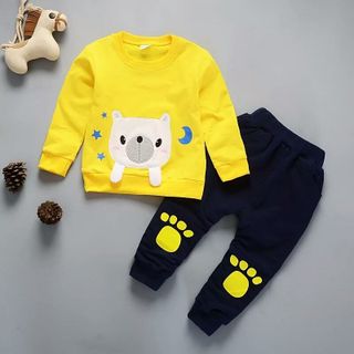 Bộ tay dài đắp gấu cho bé trai cực cute