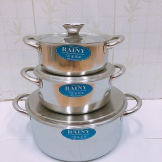 Bộ 3 nồi inox 1 đáy 16/18/24 nắp inox RN06TT