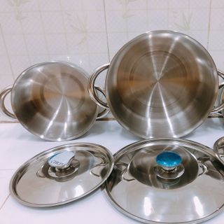 Bộ 3 nồi inox 1 đáy 16/18/24 nắp inox RN06TT