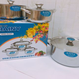 Bộ 3 nồi inox 1 đáy 16/18/24 nắp inox RN06TT