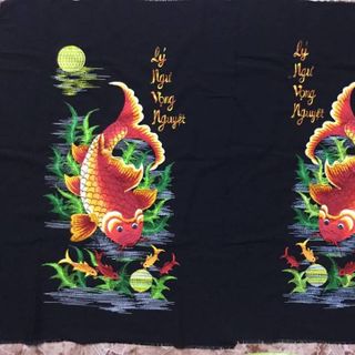 Tranh thêu Lý ngư vọng nguyệt