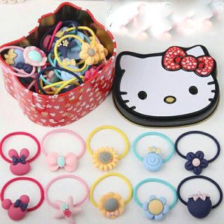 Hộp 40 Dây Cột Tóc Cho Bé Có Mẫu Kitty