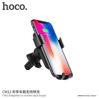 Hoco - Giá đỡ kiêm sạc không dây xe hơi CW12 - hỗ trợ sạc nhanh QC 30 - chuẩn Qi giá sỉ
