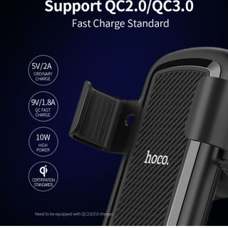 Hoco - Giá đỡ kiêm sạc không dây xe hơi CW12 - hỗ trợ sạc nhanh QC 30 - chuẩn Qi