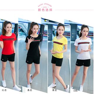 Sale Đồng Gía 89k Bộ Short Thể Thao Bo Sọc Ngực