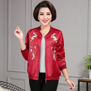 CTKM sale DG 89k - Áo Khoác Dù Hai Lớp Thêu Hoa Mai Đỏ Big Size - XL