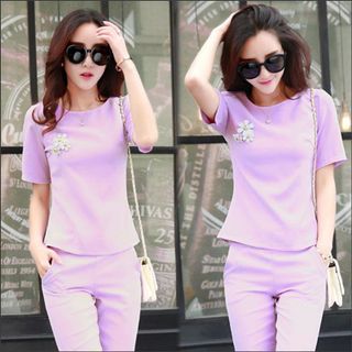 Sale Đồng Gía 89kSet bộ lửng đính 3 hoa thời trang