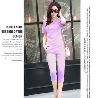 Sale Đồng Gía 89kSet bộ lửng đính 3 hoa thời trang