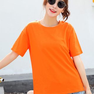 Áo Thun Trơn Màu Cam 18000₫