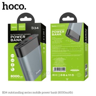 Hoco - Pin sạc dự phòng B34 - dung lượng 8000mAh - 2 cổng USB - 1 cổng Type C - 1 cổng Micro