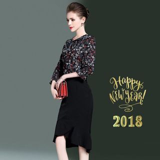CTKM Sale DG 89k - Áo Sơ Mi Hàn Quốc Hoa Lá Nhí Cột Nơ M