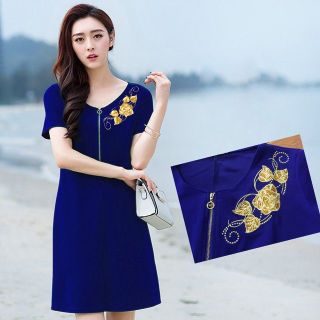 Sale Đồng Gía 109k Đầm tím thêu 3D hoa hồng ánh kim - TP1451