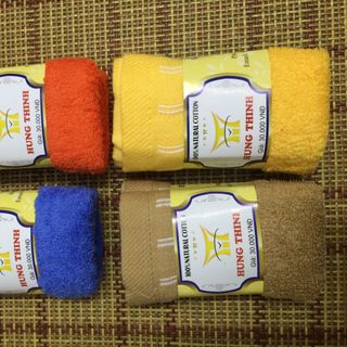 10 khăn mặt 100 cotton - Hưng Thịnh 1 lốc - 10c