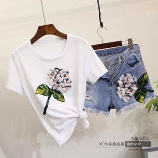 sét quần áo đính đá short giá sỉ