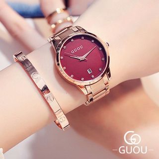 ĐỒNG HỒ NỮ DÂY KIM LOẠI GUOU 8186