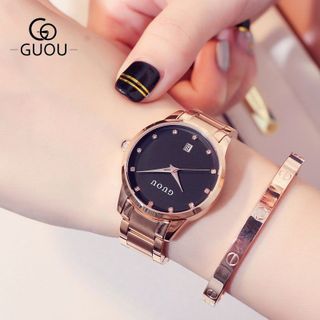 ĐỒNG HỒ NỮ DÂY KIM LOẠI GUOU 8186