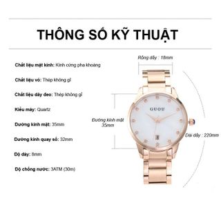 ĐỒNG HỒ NỮ DÂY KIM LOẠI GUOU 8186