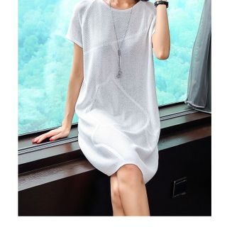 -ĐẦM LEN SUÔNG TAY NGẮN MS11416 - T265