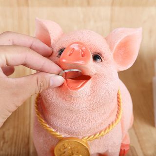 Heo đất tiết kiệm 5D siêu đáng yêu loại mới có cổ vòng - 2018