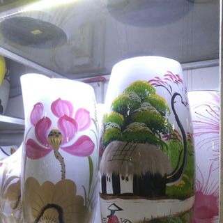 Lọ hoa sơn mài dáng bầu cao 30Cm