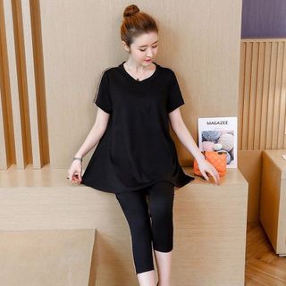 Set bộ lửng form dài viền sọc