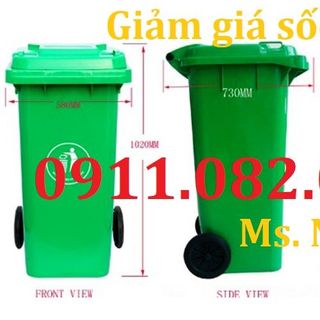 Cung cấp thùng rác 120 lít màu xanh nắp kín giá rẻ cần thơ- thùng rác 240 lít giá sỉ lẻ giá sỉ