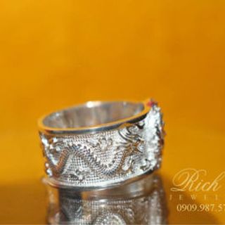 Nhẫn bạc nam khắc rồng