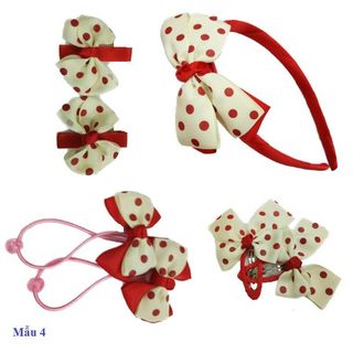 Set 7 món bờm nơ dây buộc kẹp tóc cho bé