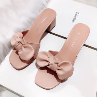 dép cao gót vuông nơ xinh