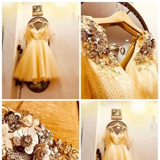 ĐẦM XÒE KIM TUYẾN TAY LOE HOA ĐÁ