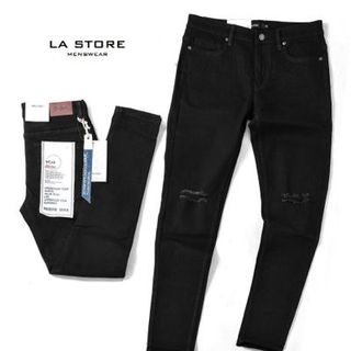 quần jeans đen rách gối