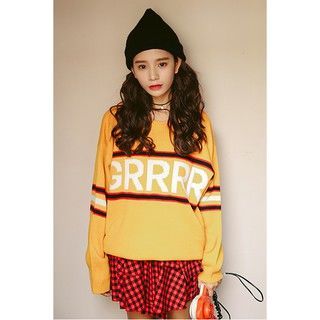 Áo len ulzzang chữ GRRRR