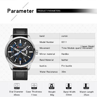 Đồng hồ nam Curren dây da 8211