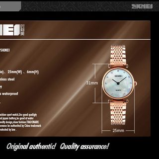 Đồng hồ nữ chạm xà cừ Skmei 1223 Rose Gold