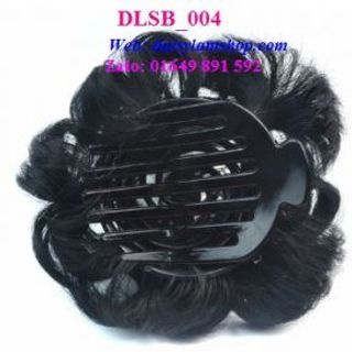 BÚI TÓC GIẢ XOĂN HOA CÓ GHIM CÀI DLSB004 Hình Thật