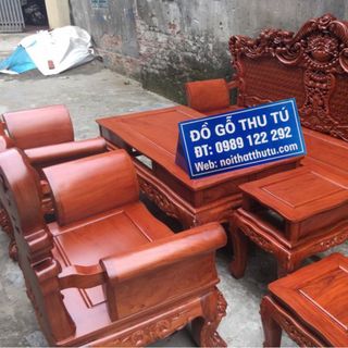 Bộ Bàn Ghế Luois Hoàng Gia Gỗ Hương Đá