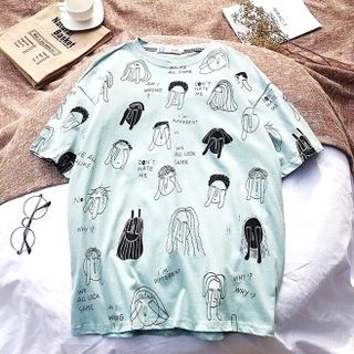 Áo thun icon mặt người MÀU TRẮNG