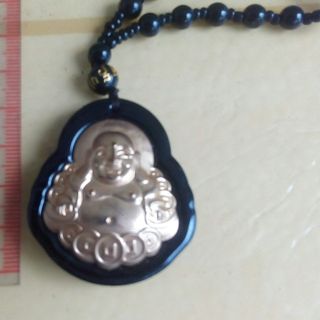 Dây chuyền đá Obsiban khảm phật di Lặc