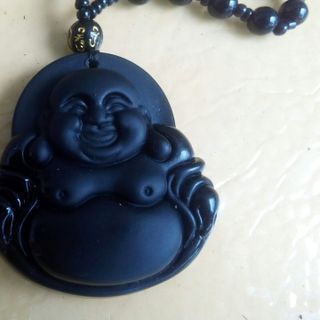 Dây chuyền phật di lặc đá Obsiban