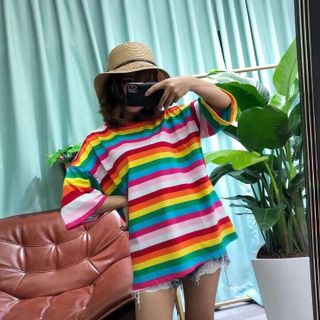 áo cầu vòng sazi dưới 80kg vừa hàng hao đẹp bao lỗi đổi trả in máy 3D