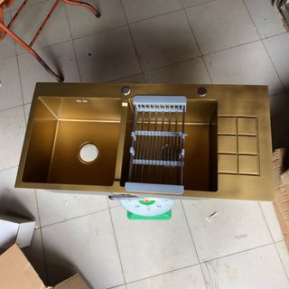 chậu rửa bát hai hố có bàn Nano10048