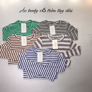 Áo thun ôm len gân tay dày ảnh thật