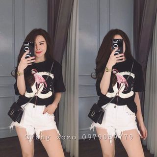 áo chanell chim hạc hồng siêu xinh