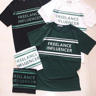 áo thun zara in chữ freelance influencer