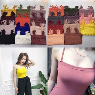 Áo thun 2 dây trơn ảnh thật