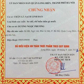 Chân gà có xương Linh Đan đóng gói sản xuất theo quy trình thực phẩm sạch