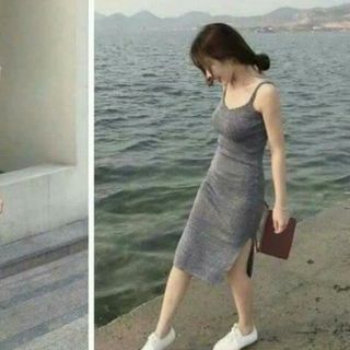Đầm Body Xẻ Tà Hai Dây Sexy