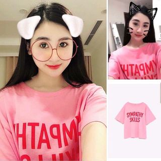 áo thun zara hồng chữ xinh quá