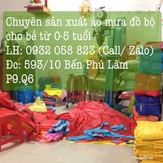 Áo mưa đồ bộ cho bé từ 0-5t